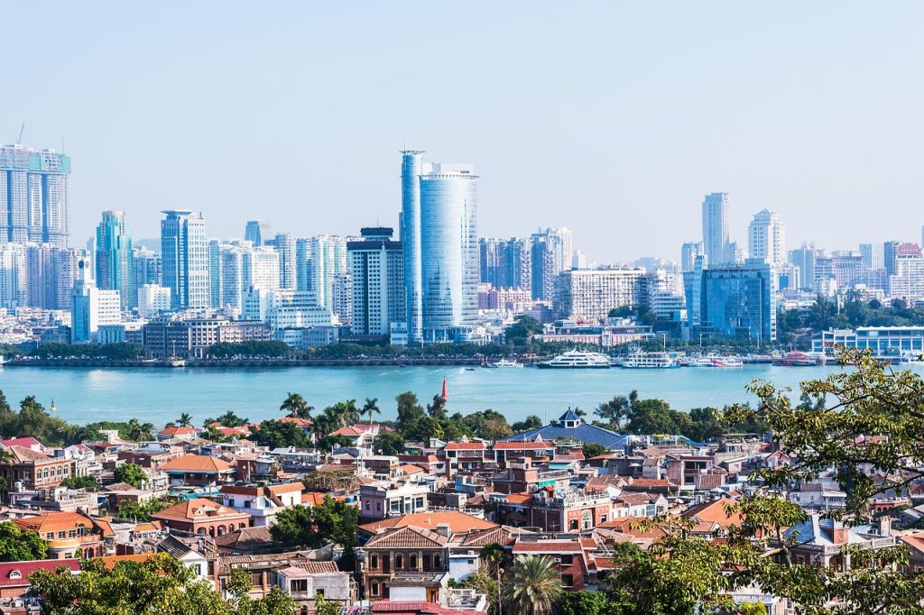 xiamen, city, building, blue sky, china, sky, cloud, blue, sea, gulangyu, travel, life, nature, scenery, the scenery, shore, natural, scenic spot, xiamen, china, china, china, china, china