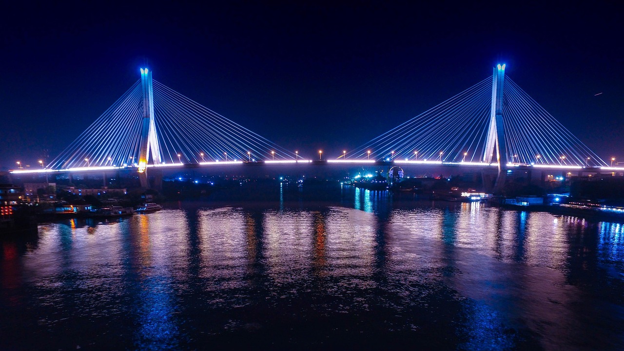 guangzhou, crane hole bridge, night view, guangzhou, guangzhou, guangzhou, guangzhou, guangzhou